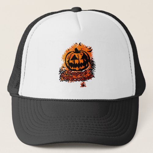 Happy Halloween Jack O Lantern  Trucker Hat