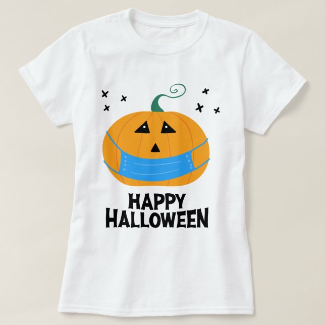 Happy Halloween | Jack O Lantern Wearing A Mask T-Shirt (Design Front)