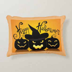 Happy Halloween Jack-O- Lanterns Accent Pillow