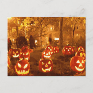 Happy Halloween Jack O Lanterns Postcard