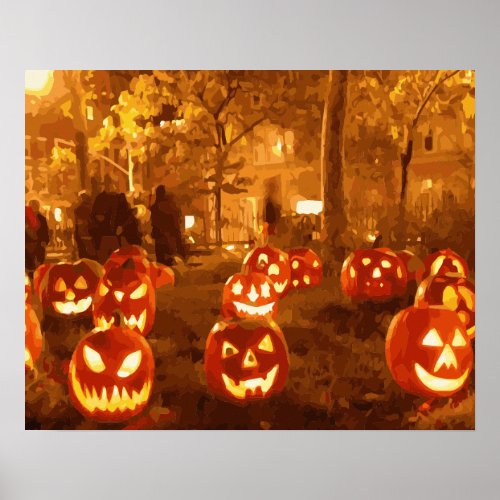 Happy Halloween Jack O Lanterns Poster