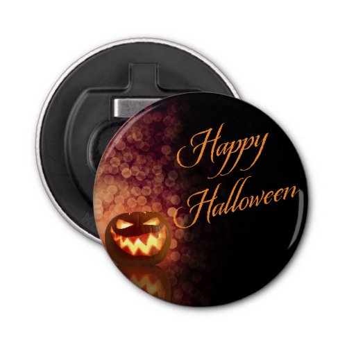 Happy Halloween Jack OLantern Black and Orange Bottle Opener