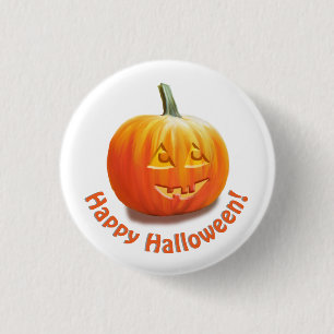 Happy Halloween Jack o'Lantern Button