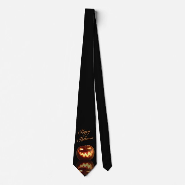 Happy Halloween Jack O'Lantern Neck Tie (Front)