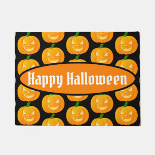 Happy Halloween Jack O'Lantern Pattern Doormat