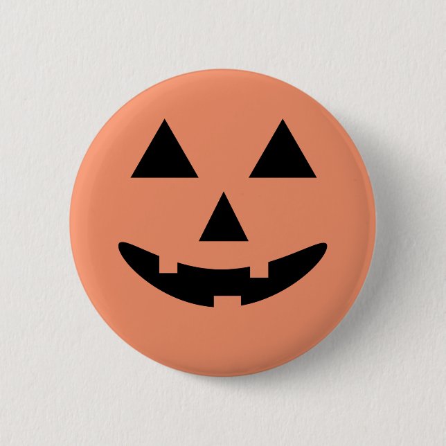 Happy Halloween Jack O'Lantern Pumpkin Button (Front)