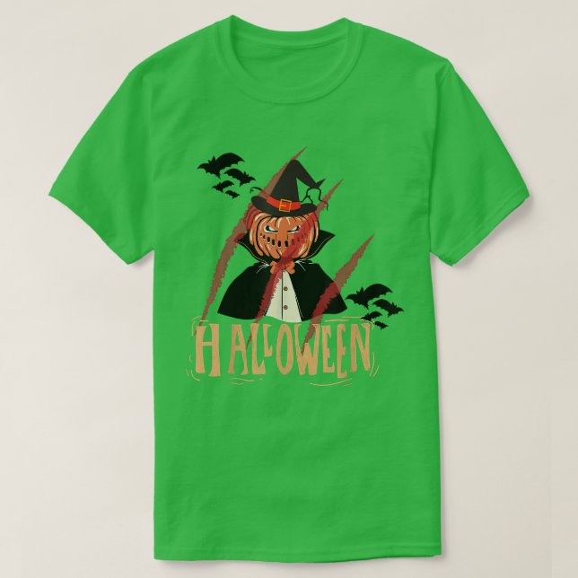 Happy Halloween Jack O'Lantern Witch, Trickortreat T-Shirt (Design Front)