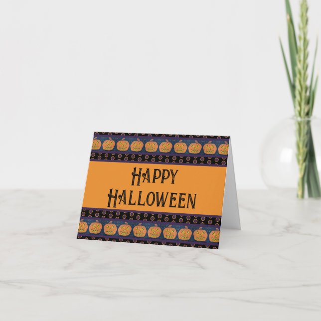 Happy Halloween Jack O'Lanterns Card (Front)