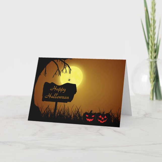 Happy Halloween Jack The Lantern Pumpkins Card (Front)