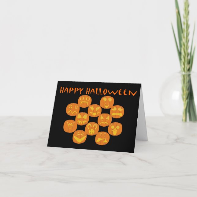 Happy Halloween Jackolanterns Card (Front)