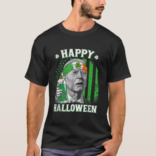 Happy Halloween Joe Biden St Patricks Day Leprecha T_Shirt