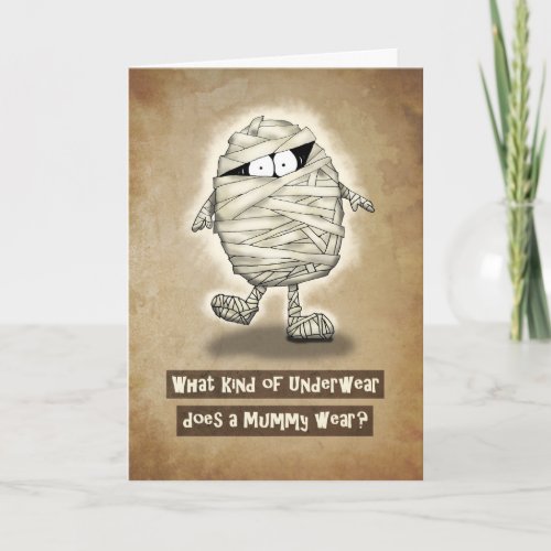 Happy Halloween Joking Mummy Card