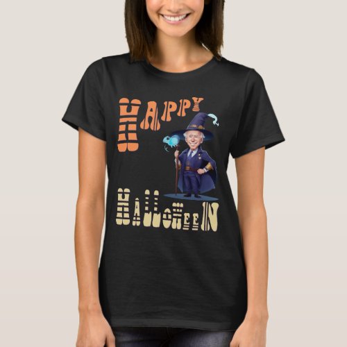 Happy Halloween Joyful Joe biden wizard and ghouls T_Shirt