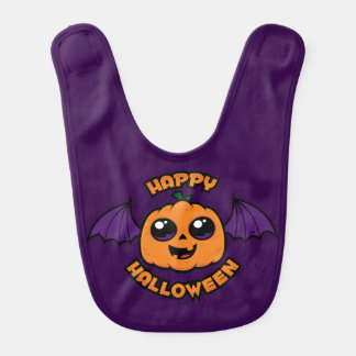Happy Halloween Kawaii Pumpkin Spooky Cuteness Baby Bib