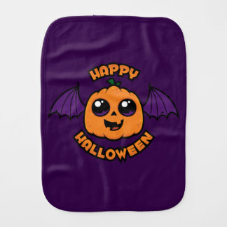 Happy Halloween Kawaii Pumpkin Spooky Cuteness Baby Burp Cloth