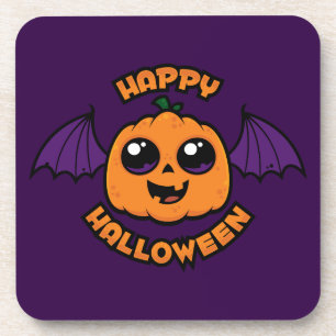 Happy Halloween Kawaii Pumpkin Spooky Cuteness Beverage Coaster
