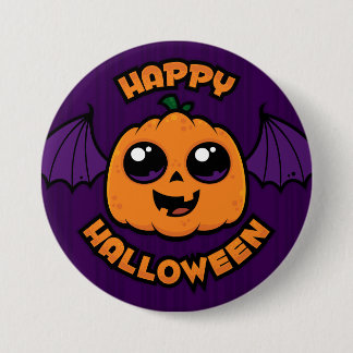 Happy Halloween Kawaii Pumpkin Spooky Cuteness Button