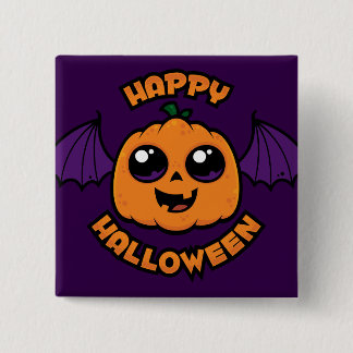 Happy Halloween Kawaii Pumpkin Spooky Cuteness Button