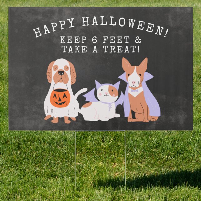 Happy Halloween Keep 6 Feet Yard Sign (Insitu)