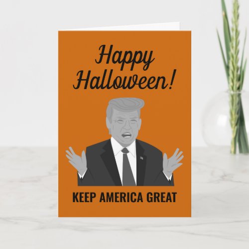Happy Halloween Keep America Great Trump cartoon Card