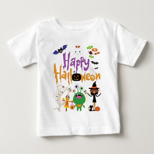 Happy Halloween Kids Cute and Spooky    Baby T_Shirt