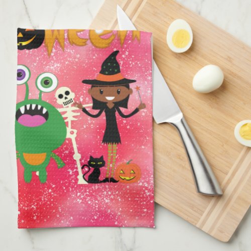 Happy Halloween Kids Cute and Spooky    Kitchen Towel