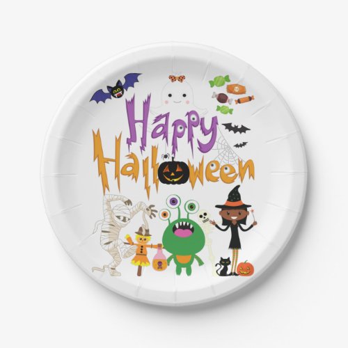 Happy Halloween Kids Cute and Spooky     Paper Plates