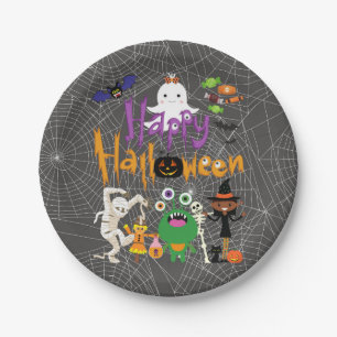 Happy Halloween Kids Cute and Spooky Paper Plates