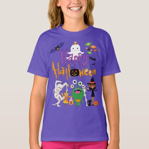 Happy Halloween Kids Cute and Spooky     T_Shirt