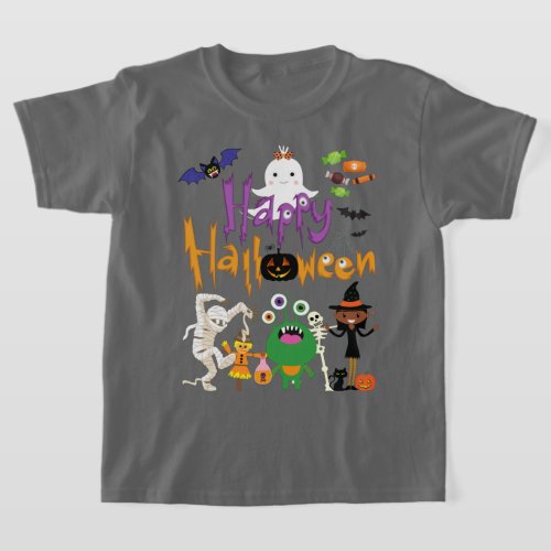 Happy Halloween Kids Cute and Spooky  T_Shirt