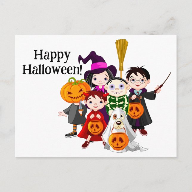 Happy Halloween Kids Postcard (Front)