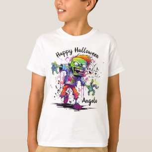 Happy Halloween Kids Zombie Colorful T-Shirt