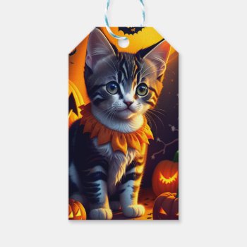 Happy Halloween Kitten  Gift Tags by Theraven14 at Zazzle