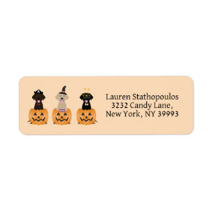 Happy Halloween Labrador Retriever Dogs Pumpkin Label