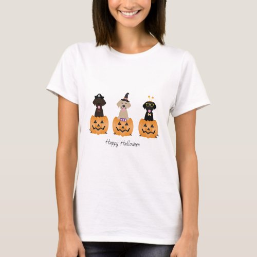 Happy Halloween Labrador Retriever Dogs Pumpkin T_Shirt