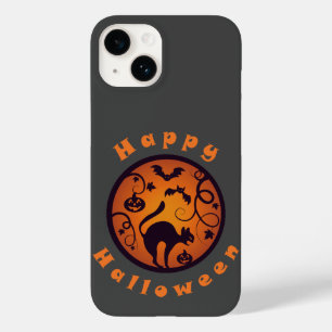 Happy Halloween lantern black cat spiders and bats Case-Mate iPhone 14 Case