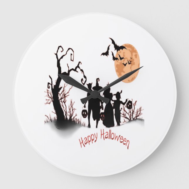 Happy Halloween Large Clock (Front)