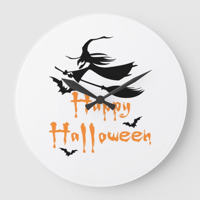 Happy Halloween Large Clock (Front)