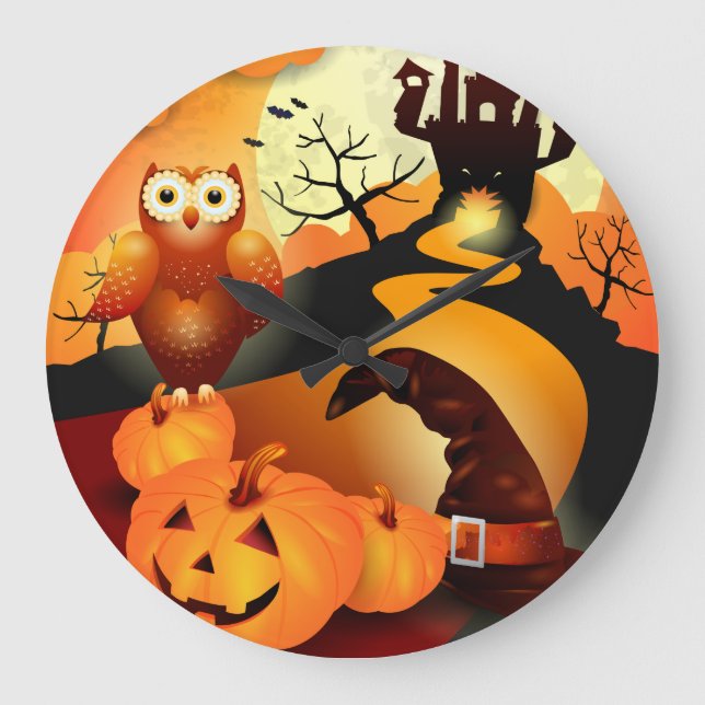 Happy Halloween! Large Clock (Front)