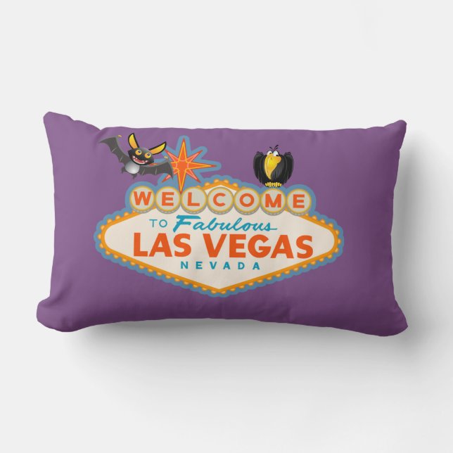 Happy Halloween Las Vegas Style Lumbar Pillow (Front)