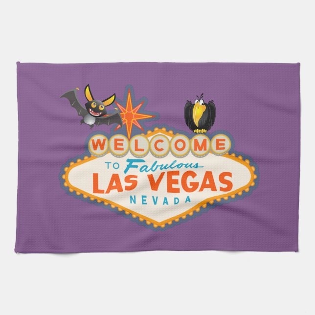Happy Halloween Las Vegas Style Towel (Horizontal)