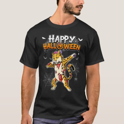 Happy Halloween Leopard Zombie T-Shirt