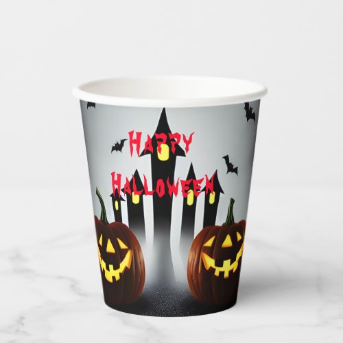 Happy Halloween Lets be Scary Jack o Lantern Paper Cups