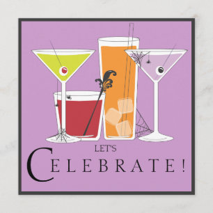 Happy Halloween Let's Celebrate Spooky Cocktails Invitation