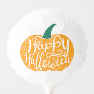 Happy Halloween lettering on carved pumpkin Balloon