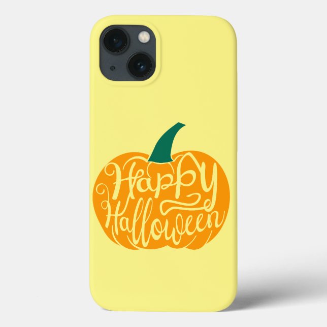 Happy Halloween lettering on carved pumpkin Case-Mate iPhone Case (Back)