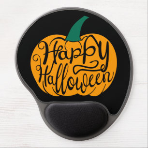 Happy Halloween lettering on carved pumpkin Gel Mouse Pad