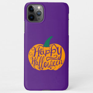 Happy Halloween lettering on carved pumpkin iPhone 11Pro Max Case