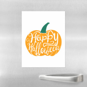 Happy Halloween lettering on carved pumpkin Magnetic Dry Erase Sheet