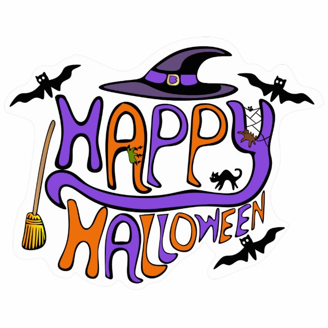 Happy Halloween Lettering Pin Cutout (Front)